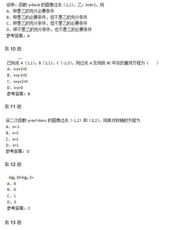 2015年成人高考高起点数学（理）真题及答案.png