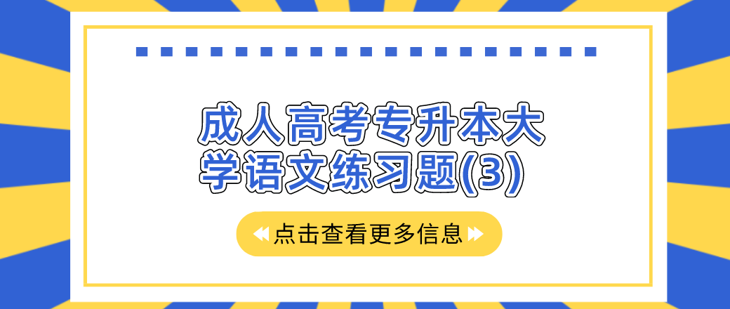 2022年陕西省成人高考专升本大学语文练习题(3)