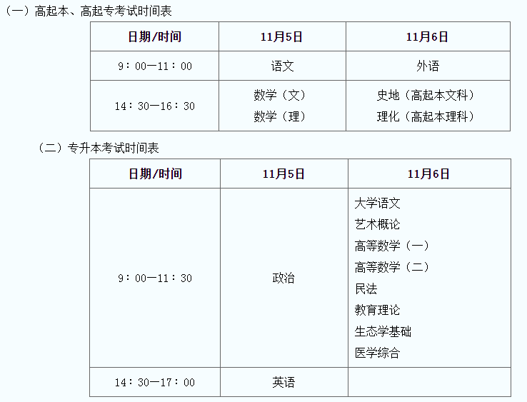 2022年陕西成人高考考试时间已公布