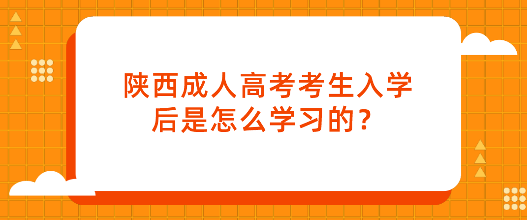 陕西成人高考考生入学后是怎么学习的？