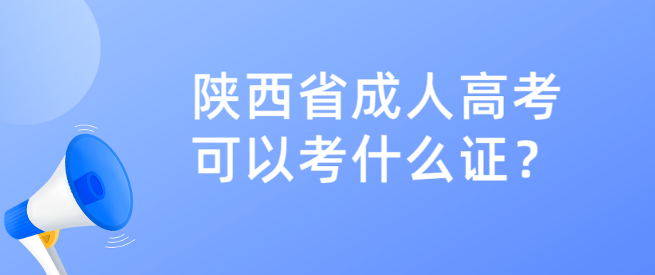 陕西省成人高考可以考什么证？