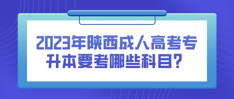 2023年陕西成人高考专升本要考哪些科目？