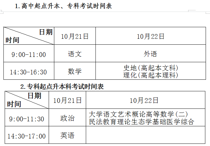 2023年陕西延安成人高考考试时间10月21日-22日(图1)