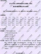陕西省成人高考2014年统一考试英语真题A卷参考答