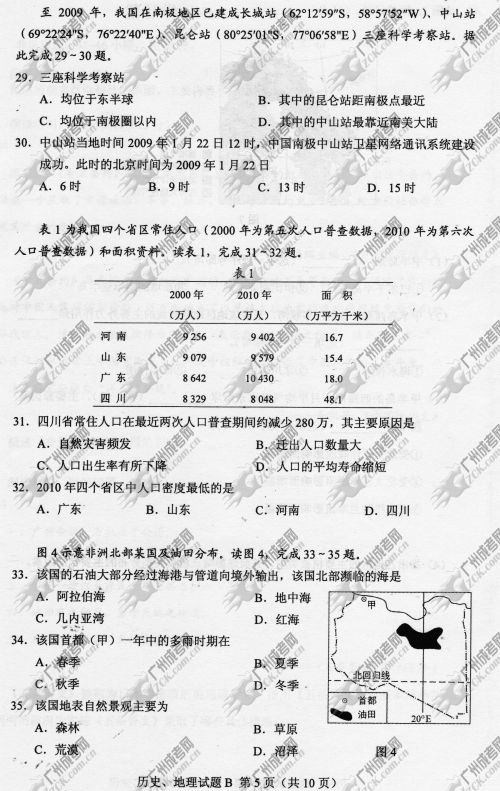 陕西省成人高考2014年统一考试文科综合真题B卷